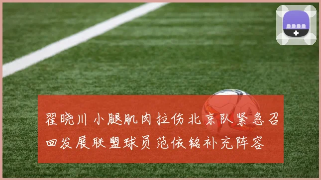 翟晓川小腿肌肉拉伤北京队紧急召回发展联盟球员范依铭补充阵容